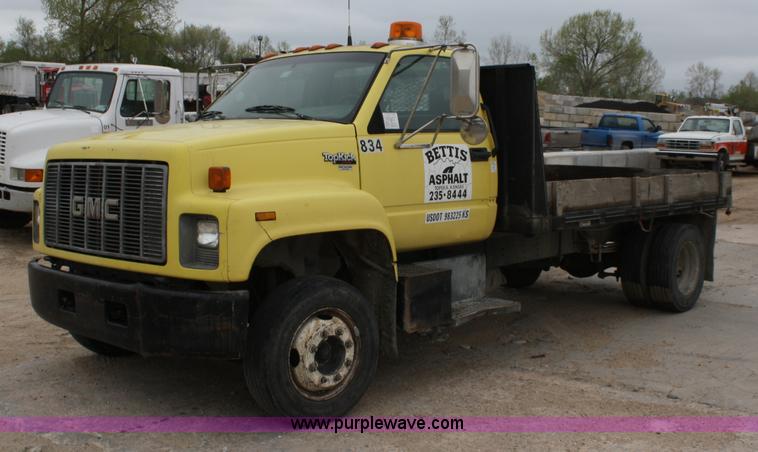 image for item 4823 1995 GMC Topkick Lo-profile flatbed truck
