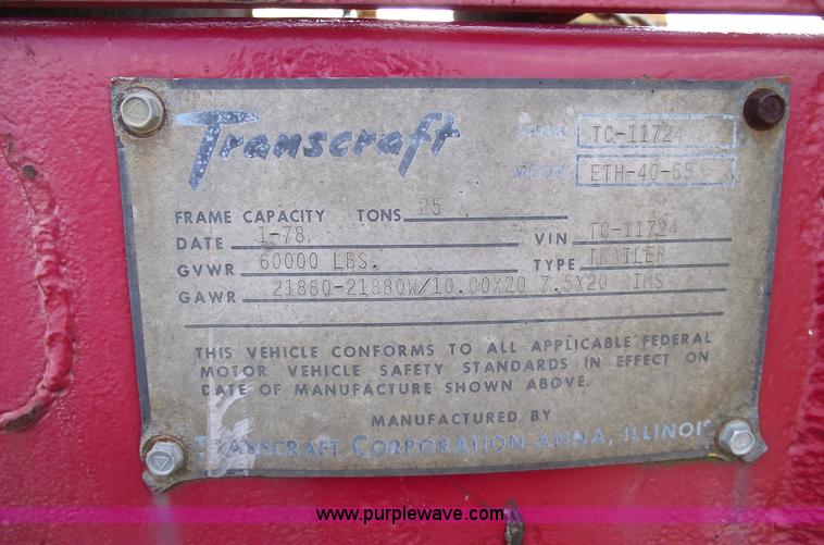 image for item 5390 1978 Transcraft adjustable length trailer