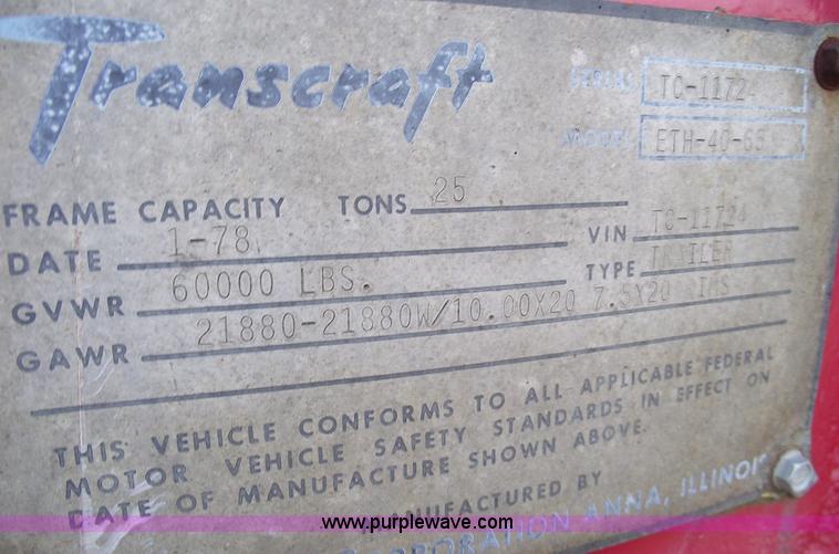 image for item 5390 1978 Transcraft adjustable length trailer