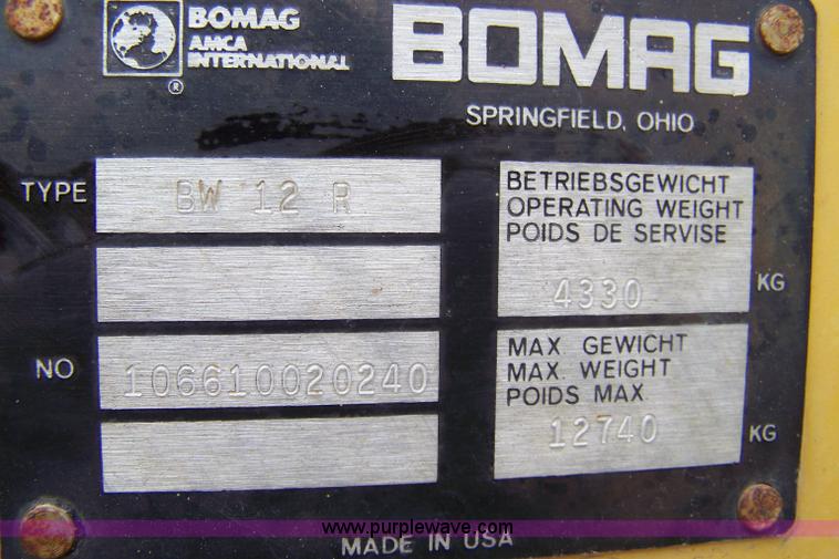 image for item 7364 1989 Bomag BW12-R rubber tire roller