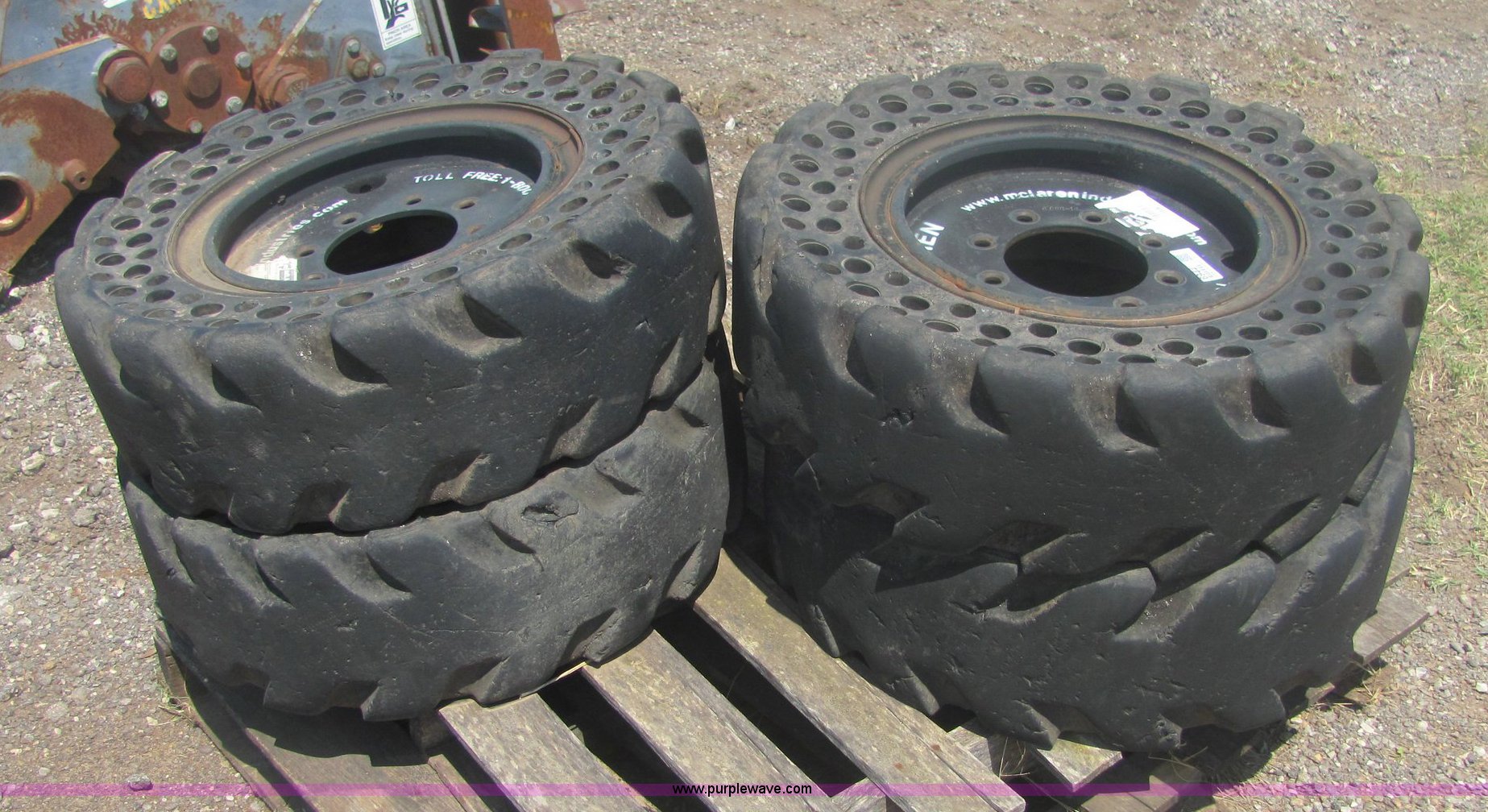 (4) 10.0016 skid loader tires and wheels in Mayfield, KS Item 6944