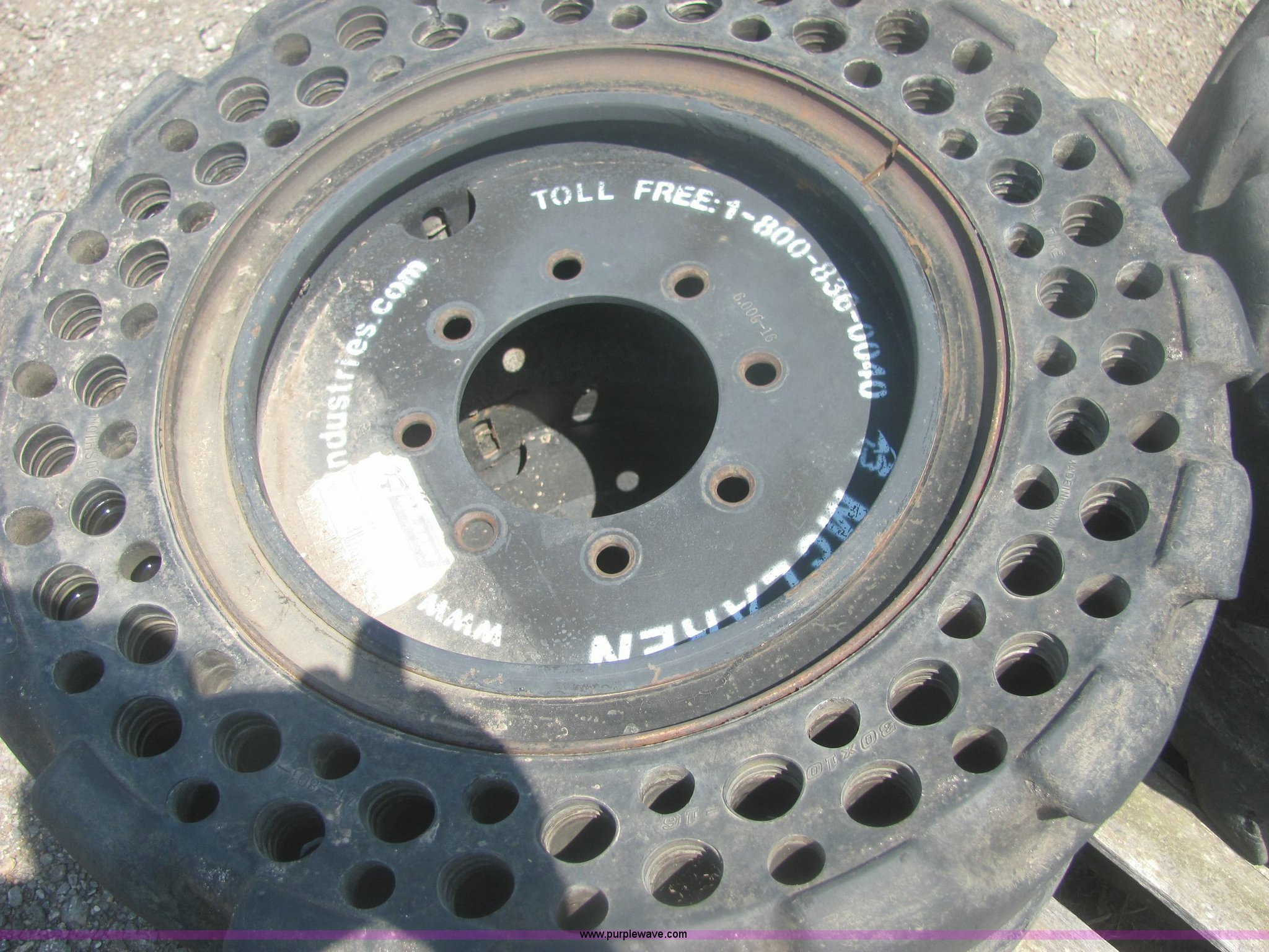 (4) 10.0016 skid loader tires and wheels in Mayfield, KS Item 6944