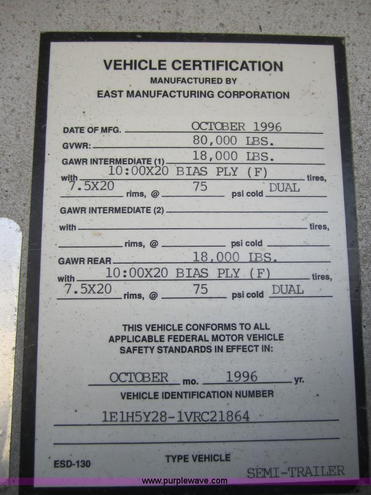 image for item 3844 1997 Fast 48' flatbed semi trailer