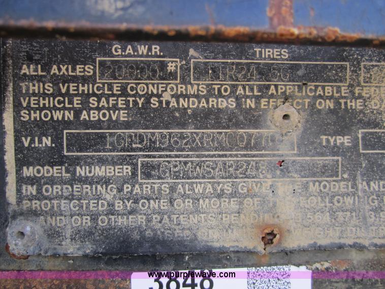 image for item 3848 1993 Great Dane 48' steel flatbed trailer