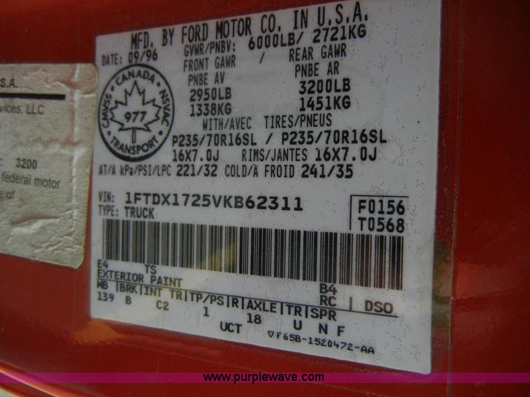 image for item 2034 1997 Ford F150 XL extended cab pickup truck