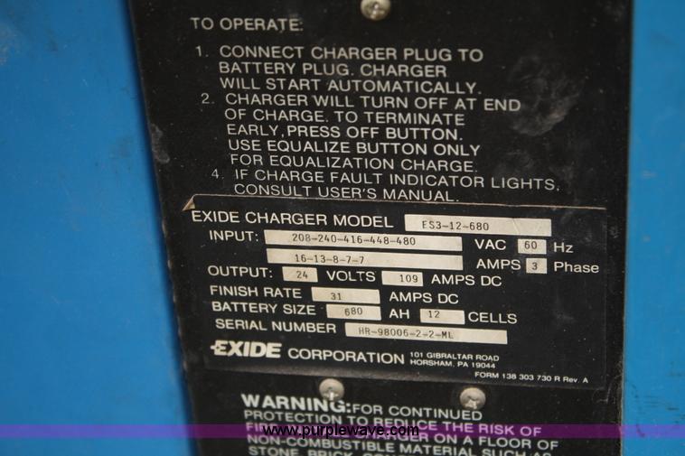 image for item 4837 Exide System 3000 battery charger