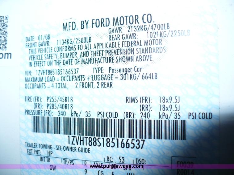 image for item 5877 2008 Ford Mustang Shelby GT500 body