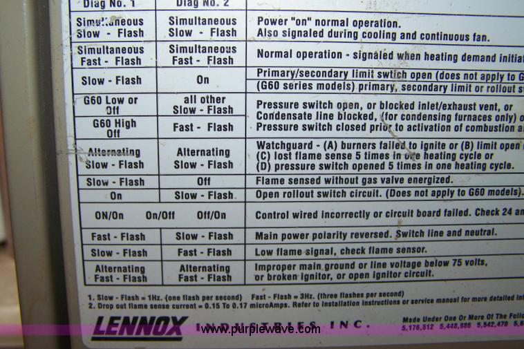 image for item 7404 Lennox forced air heater