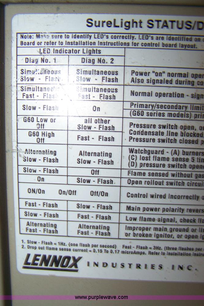 image for item 7404 Lennox forced air heater
