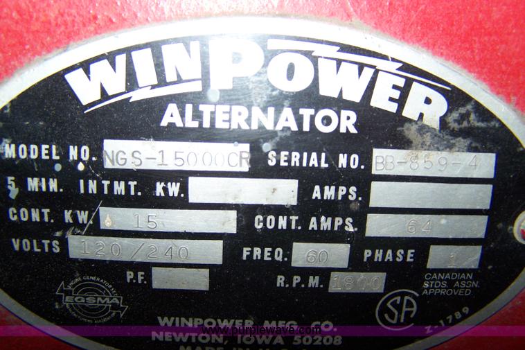 image for item 7408 Wisconsin four cylinder gas generator