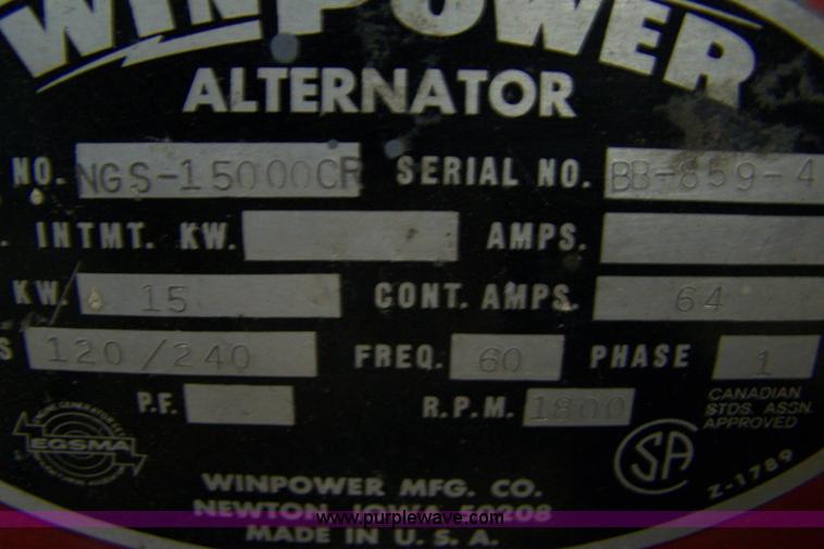 image for item 7408 Wisconsin four cylinder gas generator