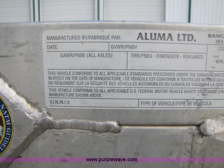 image for item 8467 2007 Aluma trailer