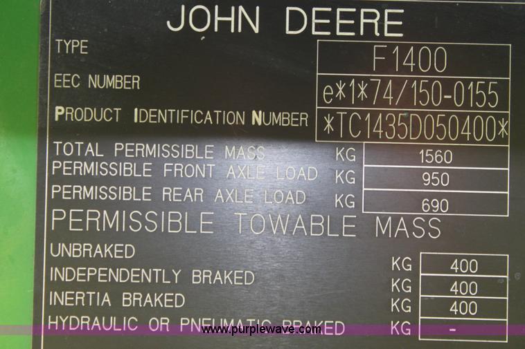 image for item 6245 2005 John Deere 9610 riding lawn mower