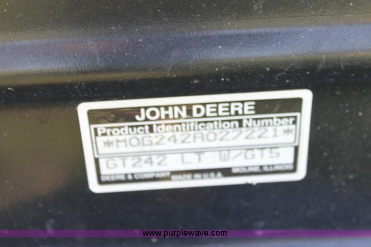 image for item 6255 John Deere GT242 riding lawn mower