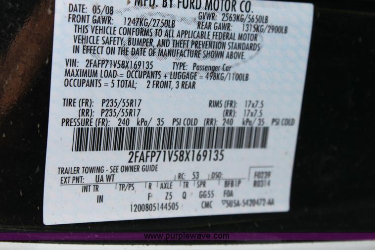 image for item 6377 2008 Ford Crown Victoria Police Interceptor