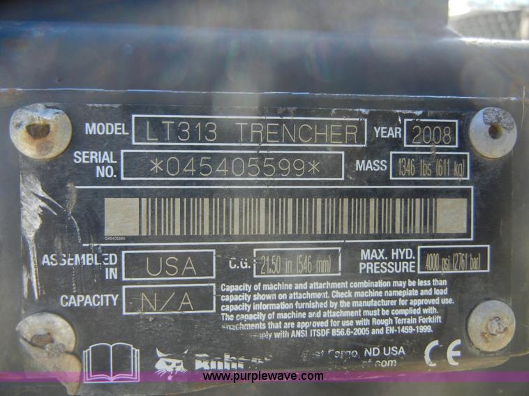 image for item 2039 2008 Bobcat LT313 rock trencher attachment