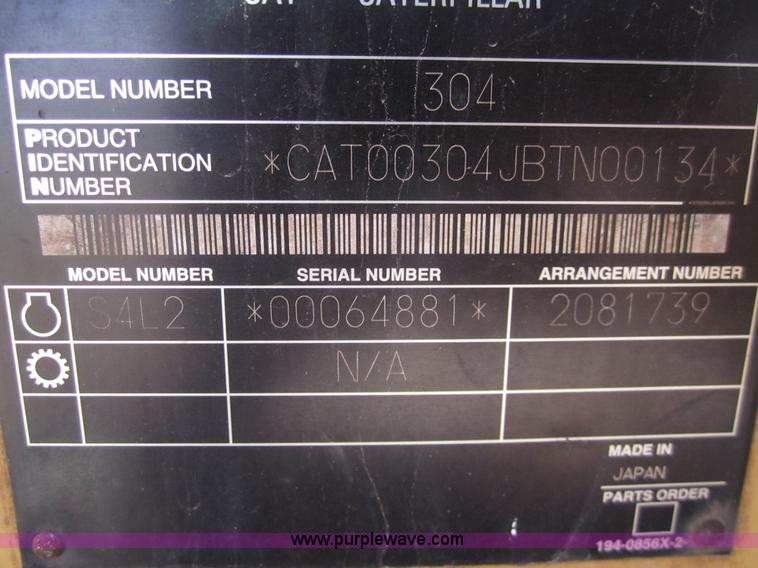 image for item 2998 Caterpillar 304CR compact excavator