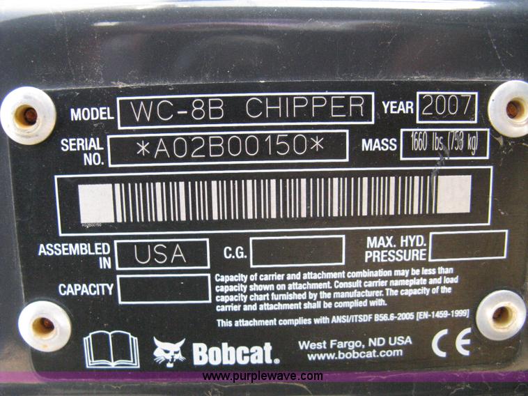 image for item 8167 2007 Bobcat WC-8B high flow chipper