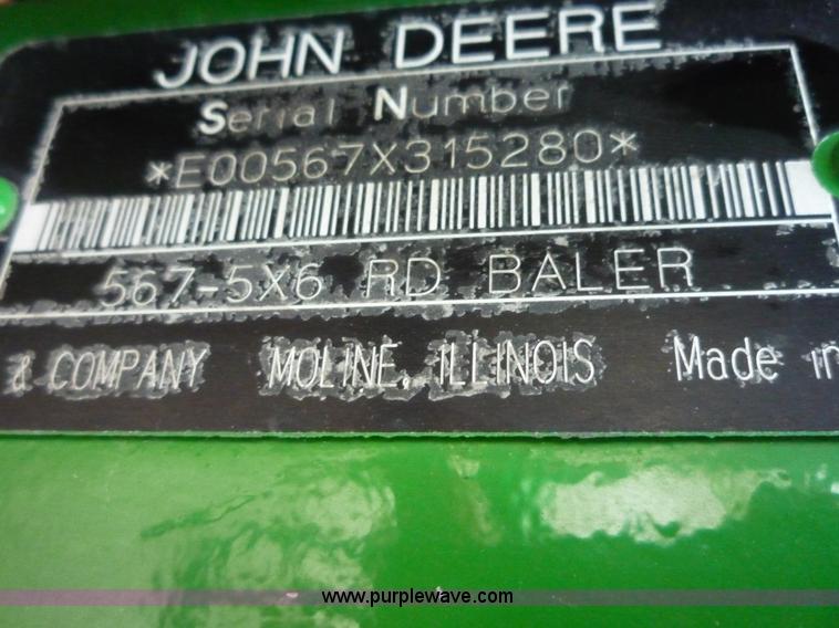 image for item 2950 2005 John Deere 567 round baler