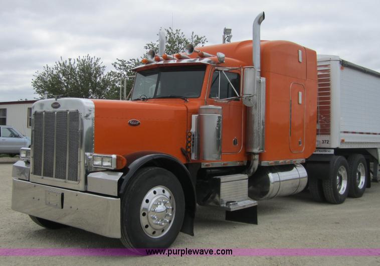 image for item 3885 1993 Peterbuilt 379 extended hood semi truck