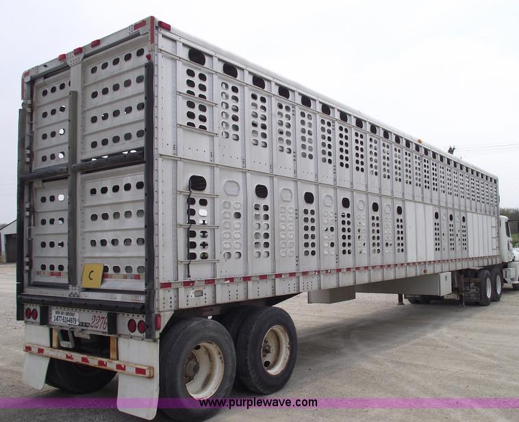 image for item 5378 1997 Wilson 50' double decker aluminum hog/stock trailer