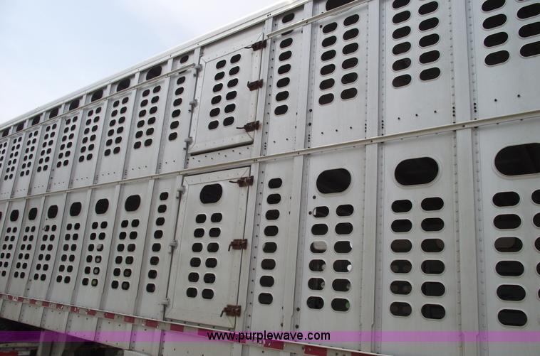 image for item 5378 1997 Wilson 50' double decker aluminum hog/stock trailer