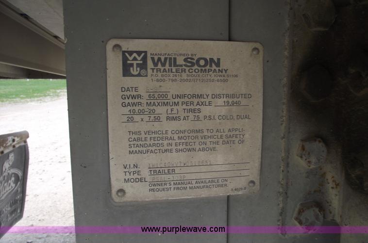 image for item 5378 1997 Wilson 50' double decker aluminum hog/stock trailer