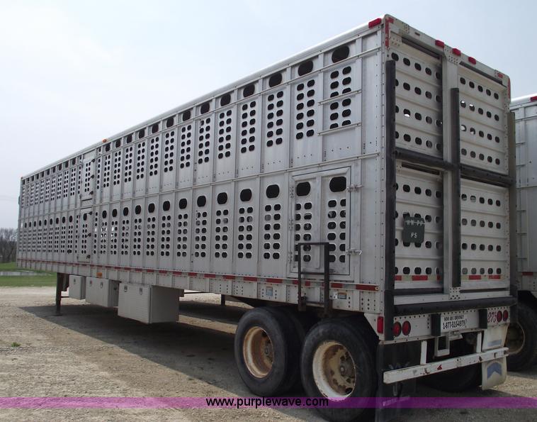 image for item 5379 1996 Wilson 50' double deck aluminum hog/stock trailer
