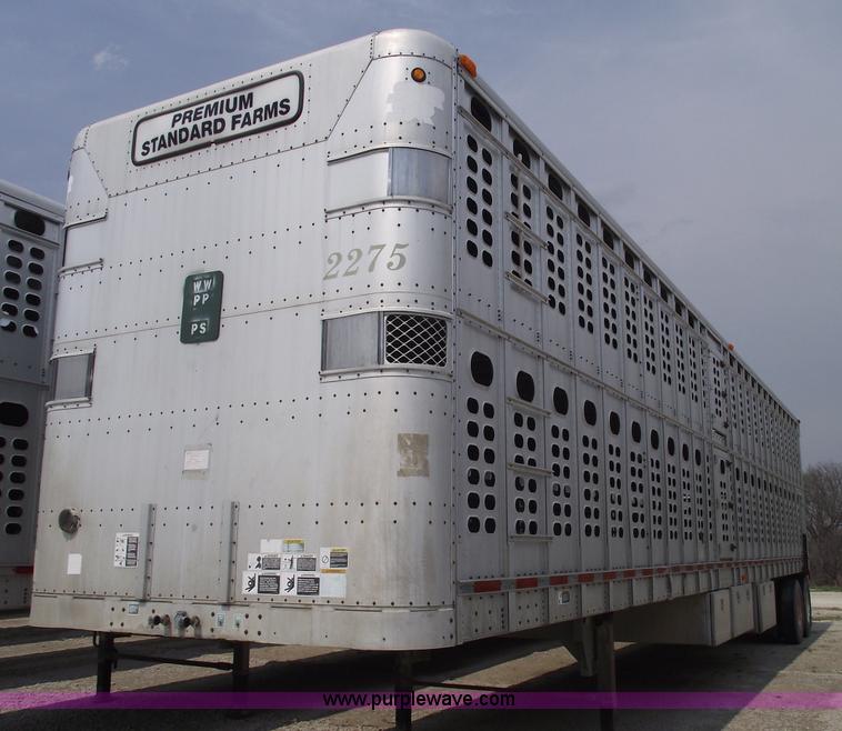image for item 5379 1996 Wilson 50' double deck aluminum hog/stock trailer