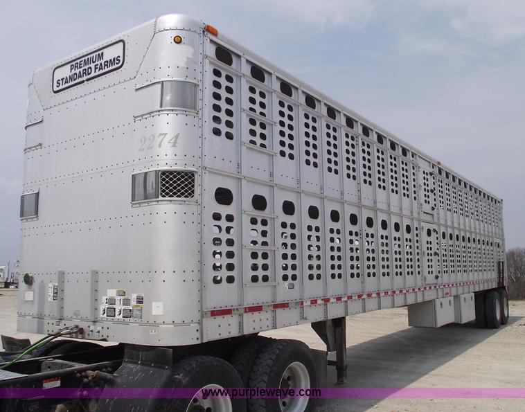 image for item 5380 1996 Wilson double deck aluminum hog/stock trailer