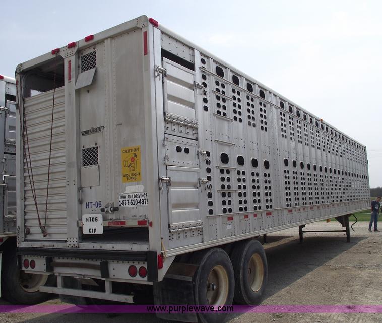 image for item 5381 1993 Wilson 50' double deck aluminum hog/stock trailer