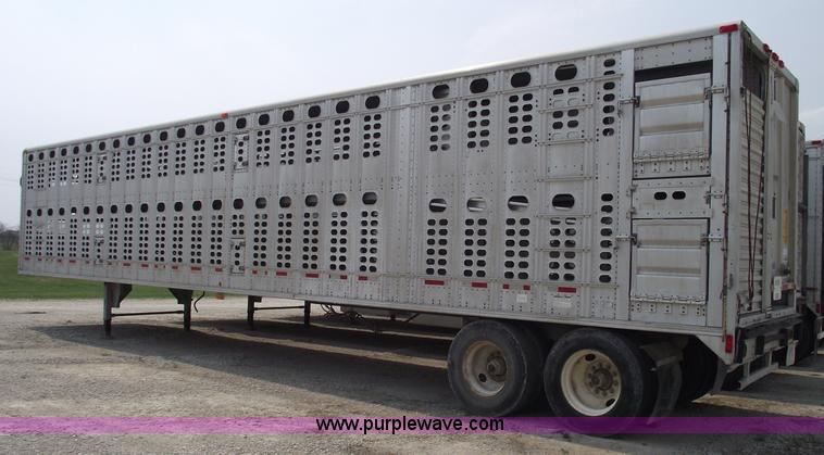 image for item 5381 1993 Wilson 50' double deck aluminum hog/stock trailer