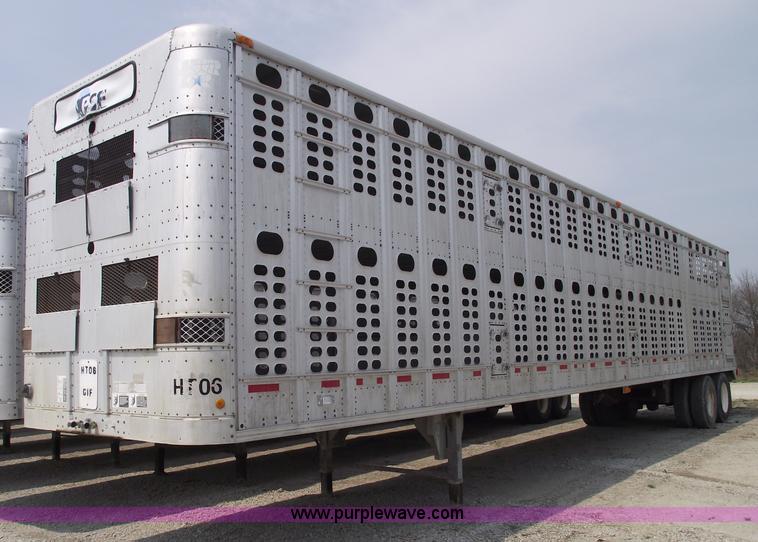 image for item 5381 1993 Wilson 50' double deck aluminum hog/stock trailer