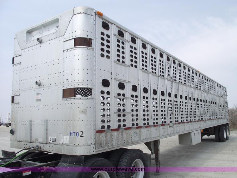 image for item 5382 1993 Wilson 50' double deck aluminum hog/stock trailer