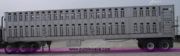 image for item 5382 1993 Wilson 50' double deck aluminum hog/stock trailer