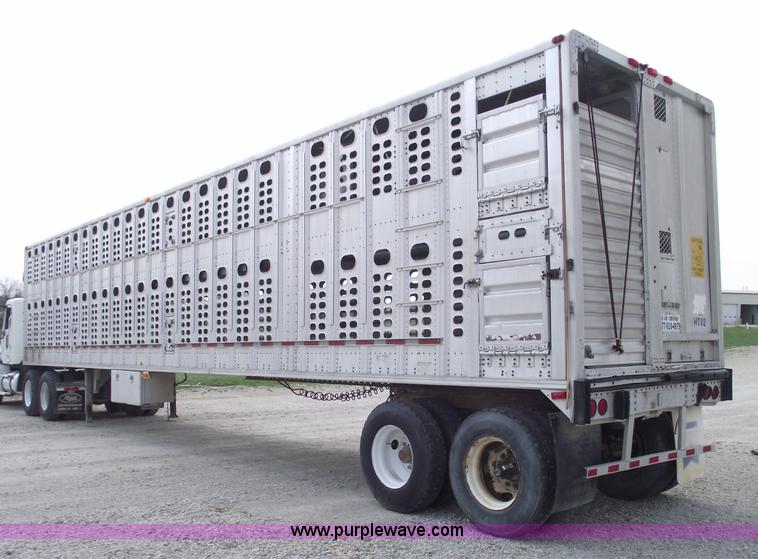 image for item 5382 1993 Wilson 50' double deck aluminum hog/stock trailer