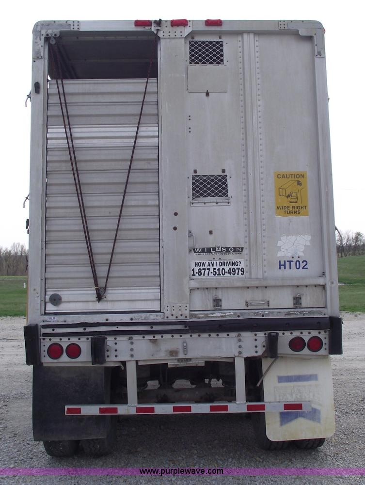 image for item 5382 1993 Wilson 50' double deck aluminum hog/stock trailer