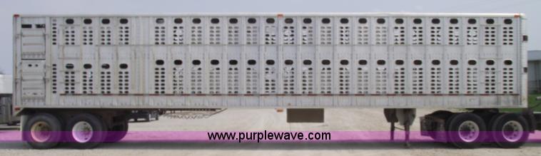 image for item 5382 1993 Wilson 50' double deck aluminum hog/stock trailer