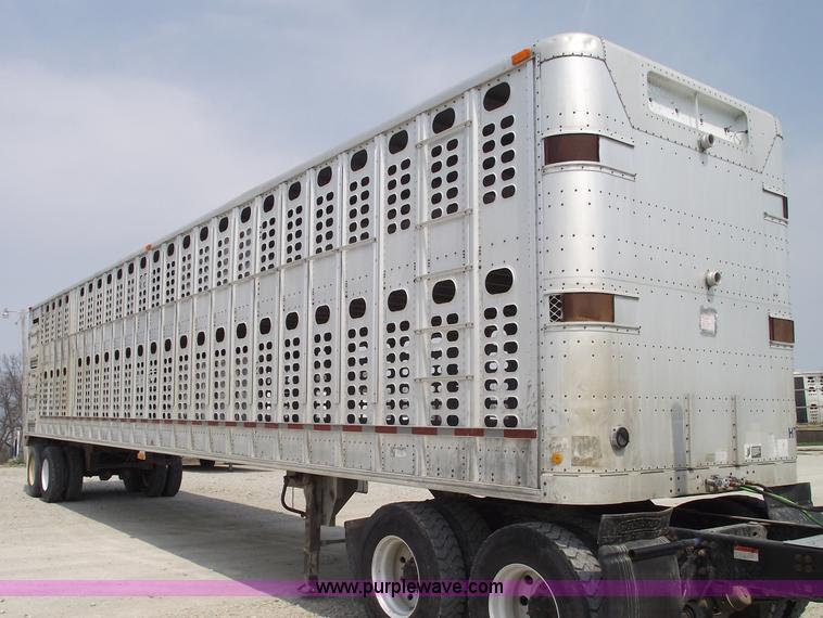 image for item 5382 1993 Wilson 50' double deck aluminum hog/stock trailer