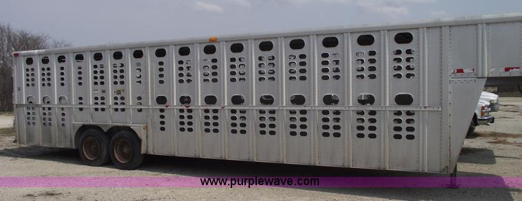 image for item 5383 1999 Wilson 830R 38' goose neck hog/stock trailer