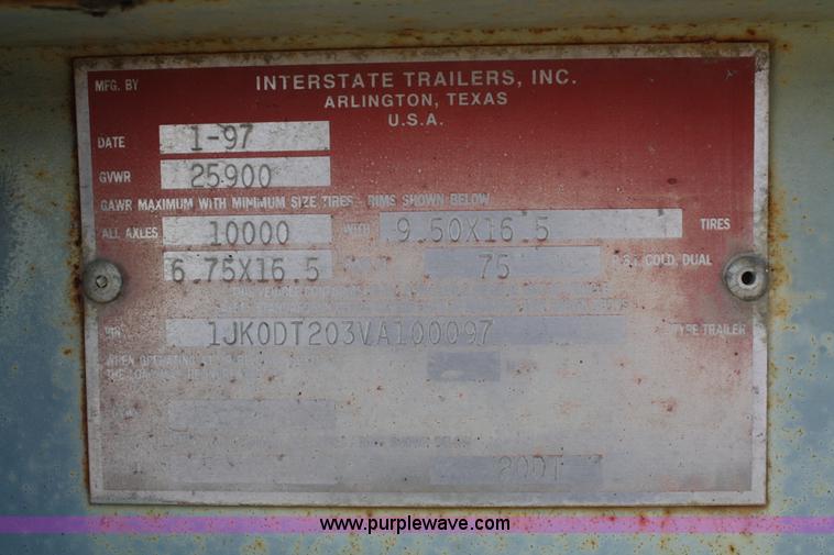 image for item 4897 1997 Interstate equipment trailer