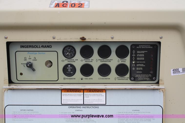 image for item 4900 1996 Ingersoll Rand P185WJD air compressor