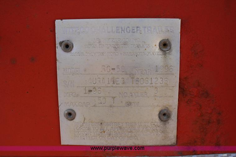 image for item 4904 1996 Witzco Challenger RG-50 lowboy trailer