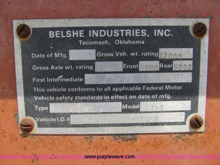 image for item 8961 1995 Belshe T-1 16' trailer with mud mixer