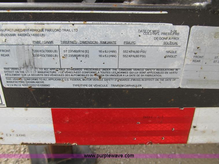 image for item 8965 2008 Load Trail trailer