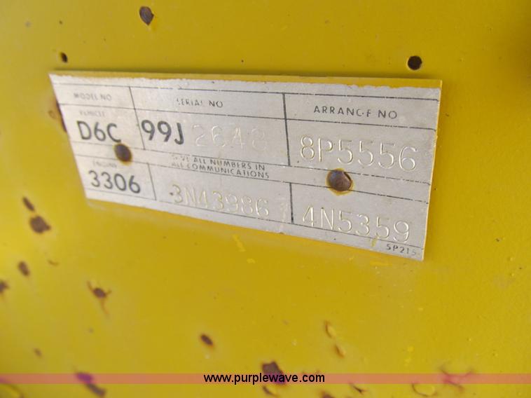 image for item 4144 1976 Caterpillar D6C dozer with towed scraper