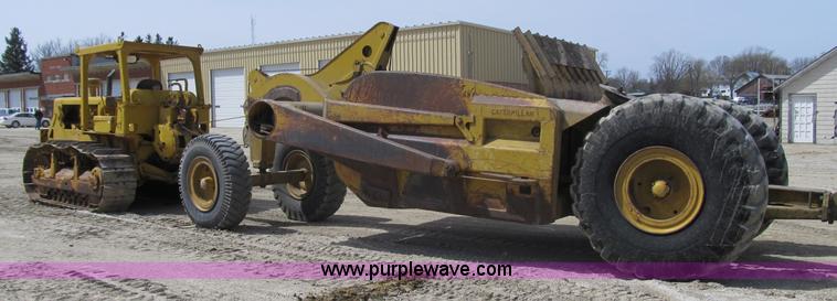 image for item 4145 1971 Caterpillar D6C dozer with towed scraper