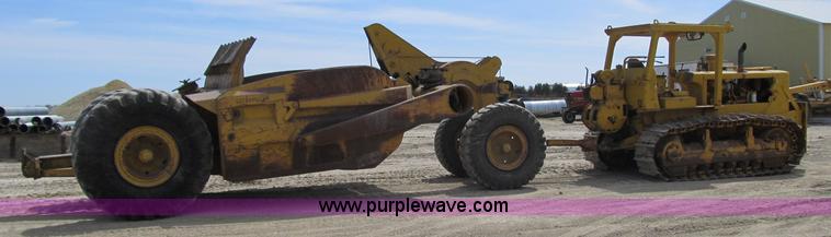 image for item 4145 1971 Caterpillar D6C dozer with towed scraper