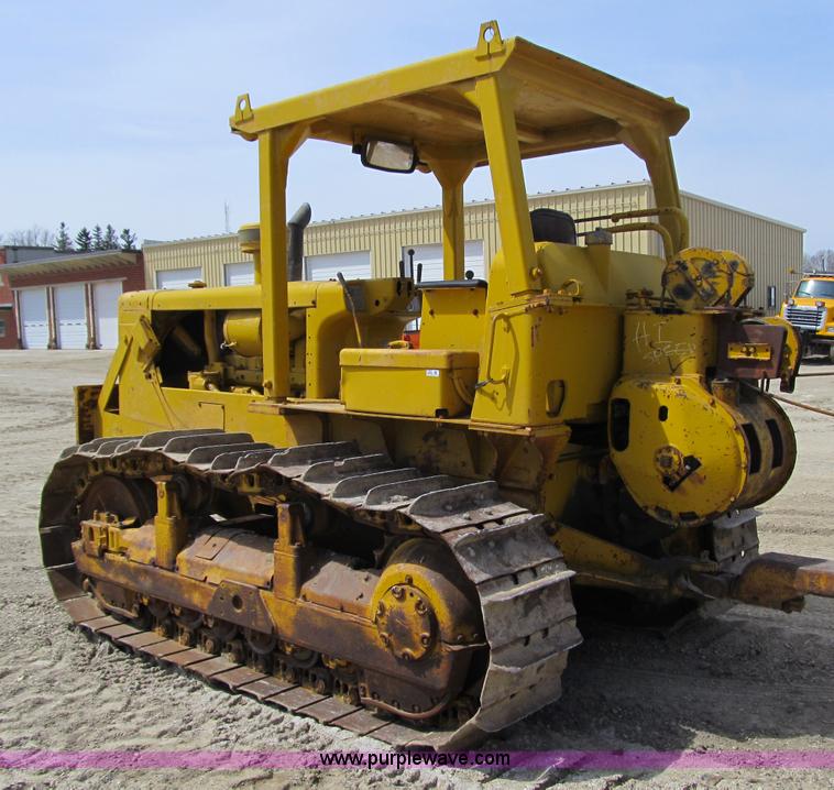 image for item 4145 1971 Caterpillar D6C dozer with towed scraper