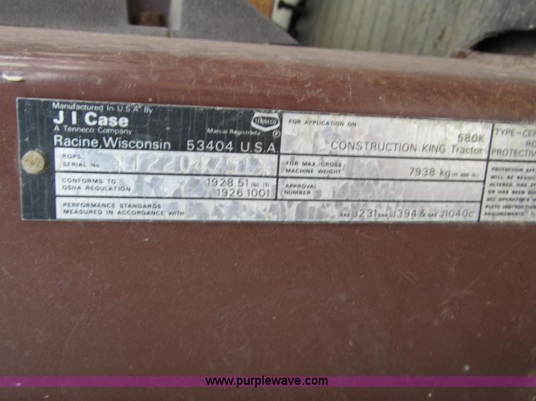 image for item 4146 1989 Case 580K backhoe